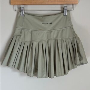 Gold Hinge Pleated Skort Tennis Skirt Olive Green Size XS